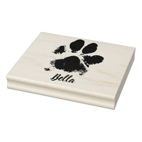 Dog Paw Print Personalized Pet Name and Impression Rubber Stamp