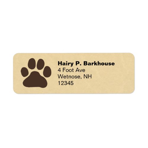Dog Paw Print Pet Lovers Return Address Labels
