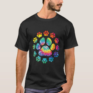 Dog Paw Print Pet Owner Tie Dye Love Dog Animal Lo T-Shirt