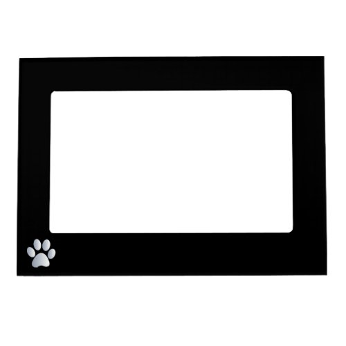 Dog paw print pet pawprint photo frame in black