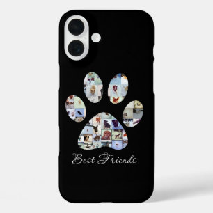 Dog Paw Print Photo Canvas, Custom Dog Canvas iPhone 16 Plus Case
