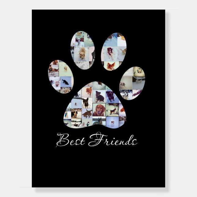 Dog Paw Print Photo Canvas,  Custom Dog Canvas  Foam Board (Front)