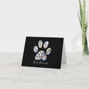 Dog Paw Print Photo Canvas, Custom Dog Canvas Thank You Card