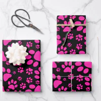 Personalized Paw Prints Wrapping Paper Sheets