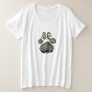 Dog paw print plus size T-Shirt