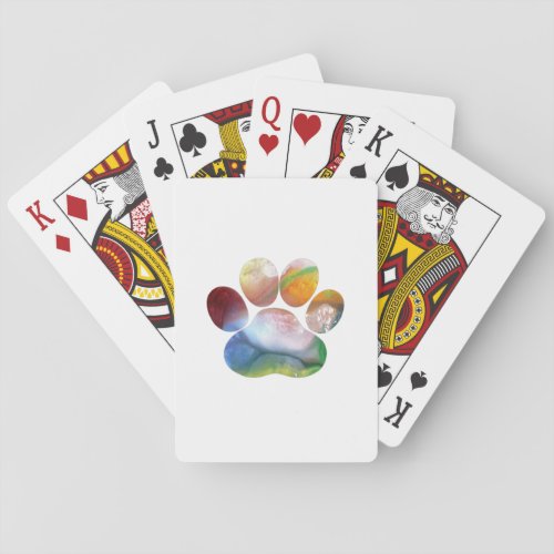 Dog Paw Print Poker Cards