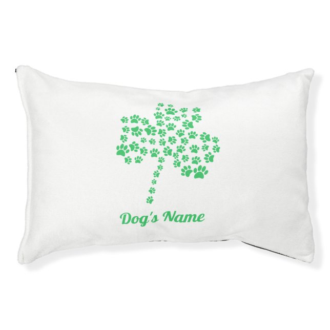 Dog Paw Print Shamrock  Pet Bed (Front)