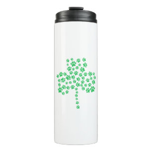 Dog Paw Print Shamrock Thermal Tumbler