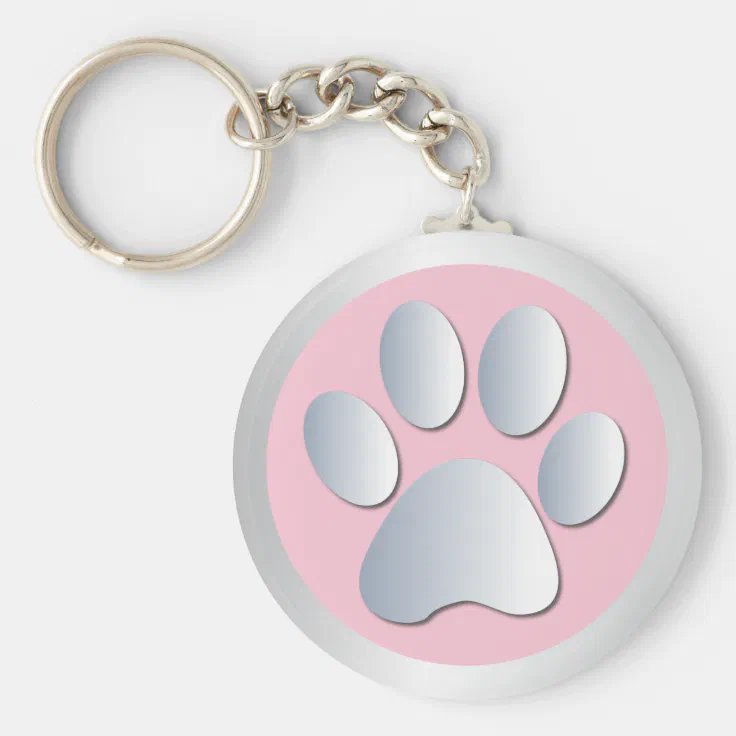 Heart Keychain Paws Heart Key Chain Pet Prints Key Ring Dog Rescued Keyring 