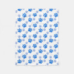 Dog Paw Print Simple Animal Lover Cute Puppies Fleece Blanket