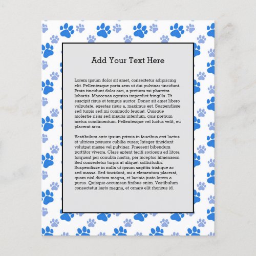 Dog Paw Print Simple Animal Lover Cute Puppies Flyer