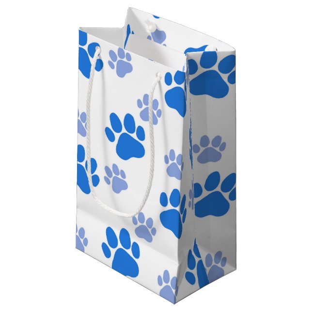 Dog Paw Print Simple Animal Lover Cute Puppies Small Gift Bag (Front Angled)