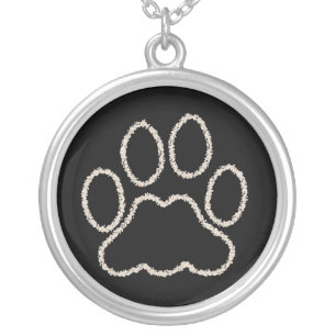 Dog Paw Print Sterling Necklace Jewelry