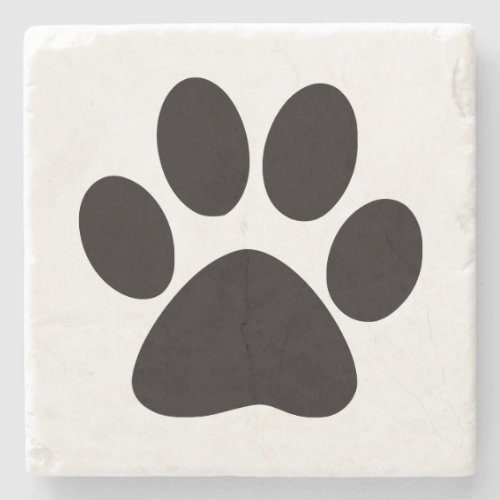 Dog paw print stone coaster