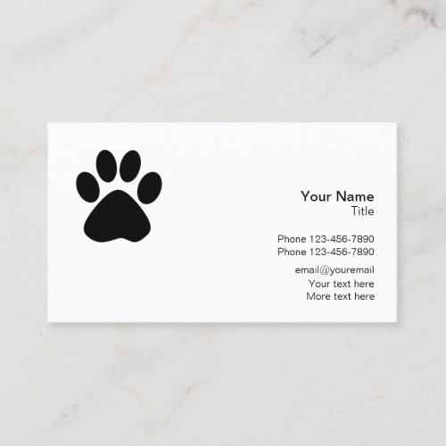 Dog Paw Print Theme Business Card