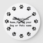 ] Dog Paw Print Wall Clock at Zazzle