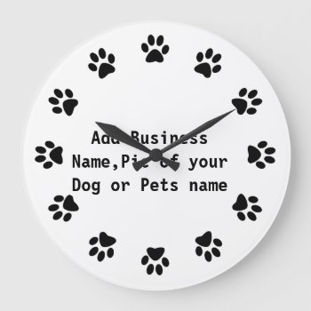 ] Dog Paw Print Wall Clock by CHICLOUNGE at Zazzle