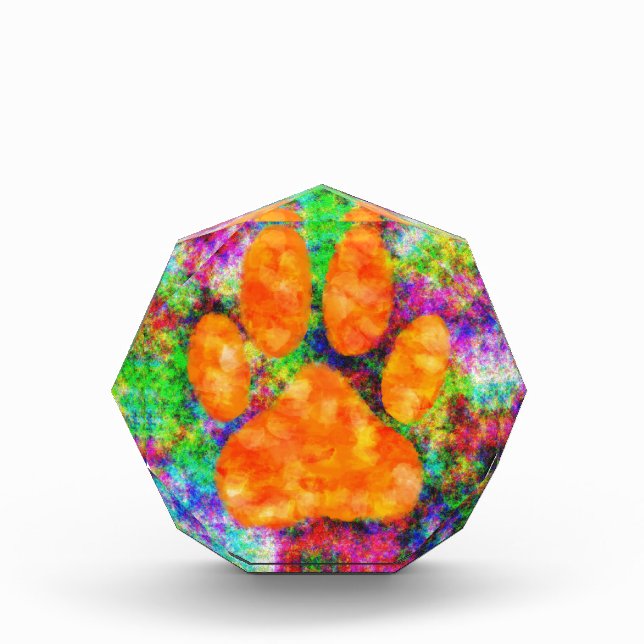 Dog Paw Print Watercolor Award (Front)