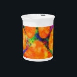 Dog Paw Print Watercolor Beverage Pitcher<br><div class="desc">A digital painting of a dog paw print. Colorful design.</div>