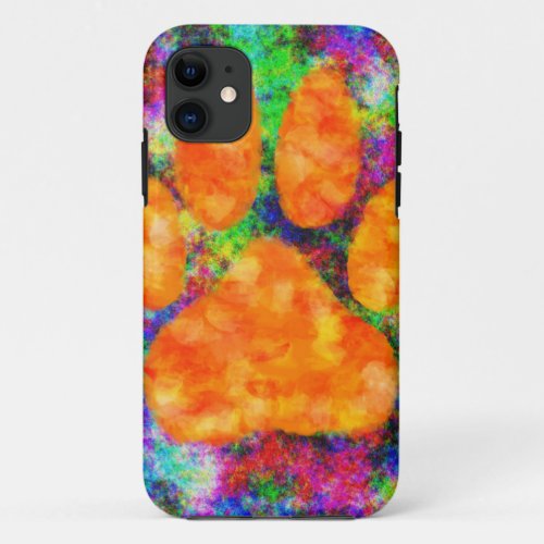 Dog Paw Print Watercolor iPhone 11 Case