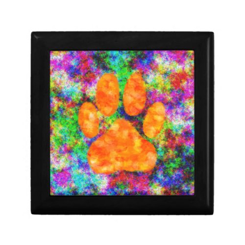 Dog Paw Print Watercolor Gift Box