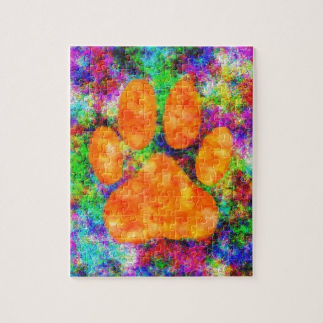 Dog Paw Print Watercolor Jigsaw Puzzle (Vertical)