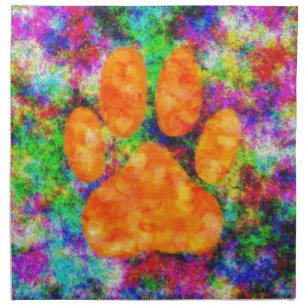 Dog Paw Print Watercolor Napkin