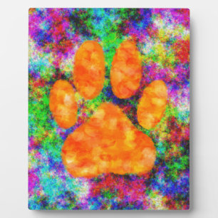 Dog Paw Print Watercolor Plaque