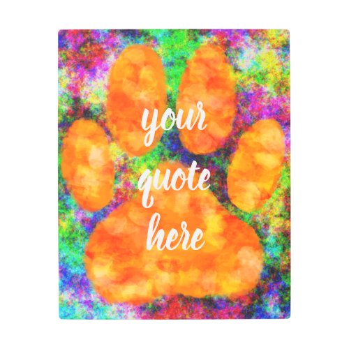 Dog Paw Print Watercolor With Custom Text