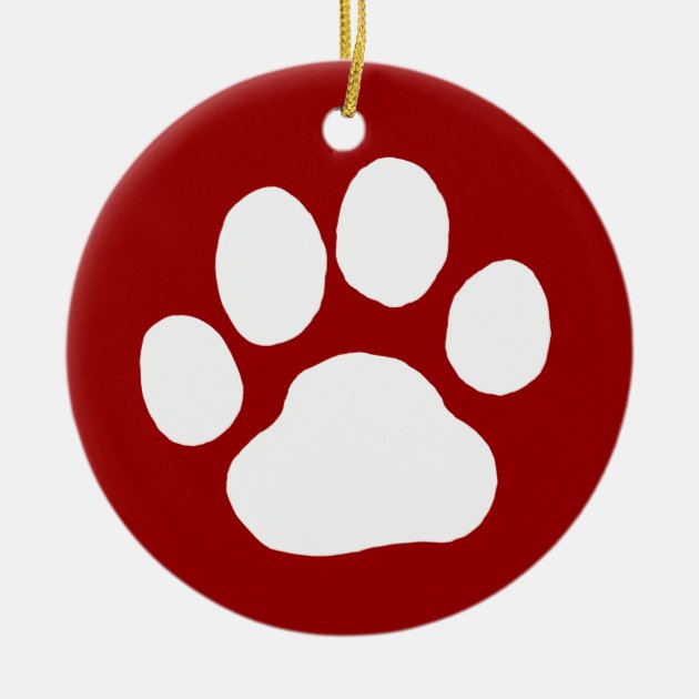 dog paw christmas ornament