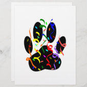 Dog Paw Print With Confetti And Streamer (Front/Back)