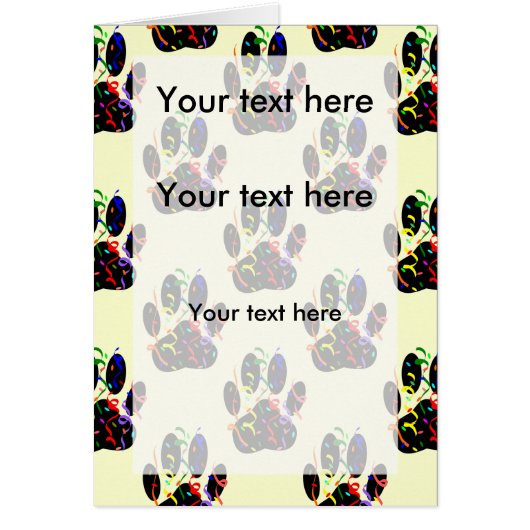 Dog Paw Print With Confetti And Streamer (Front)