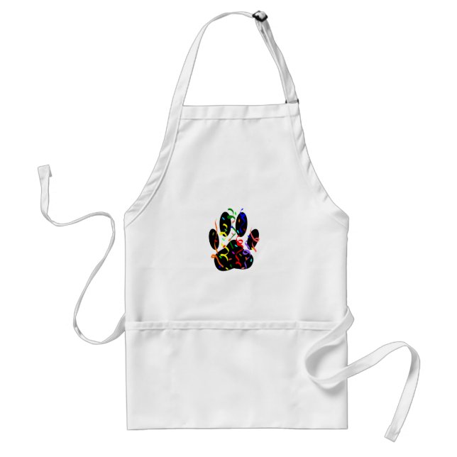 Dog Paw Print With Confetti And Streamer Adult Apron (Front)