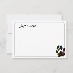 Dog Paw Print With Confetti Streamer Just a Note