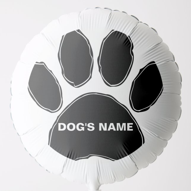 Dog Paw Print With Custom Name  Balloon (Front)