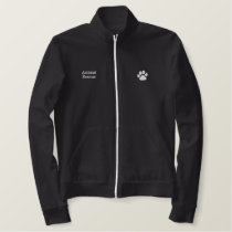 Dog Paw Print with Custom Text and Colors Embroidered Jacket Dog Paw Print with Custom Text and Colors Embroidered Jacket
