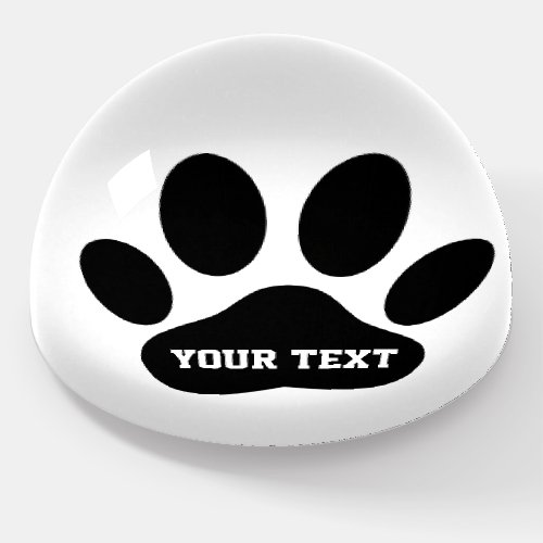 Dog Paw Print With Custom Text Paperweight