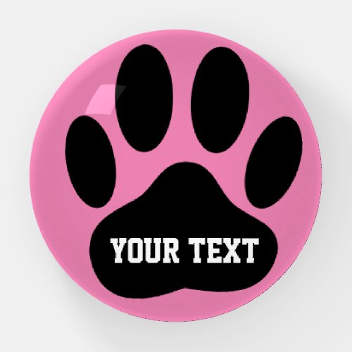 Dog Paw Print With Custom Text  Paperweight