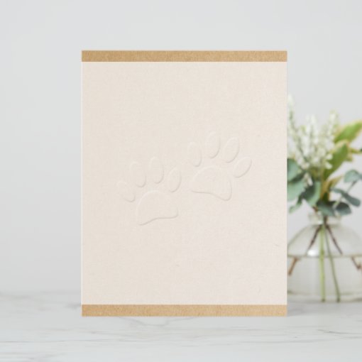 Dog Paw Print With Embossed Effect Letterhead Zazzle
