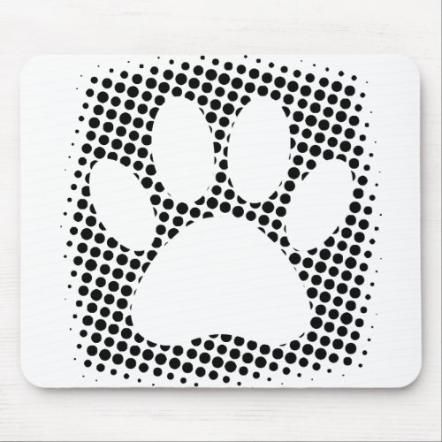 Dog Paw Print With Halftone Background Mouse Pad
