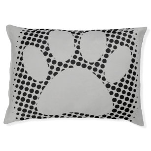 Dog Paw Print With Halftone Background  Pet Bed