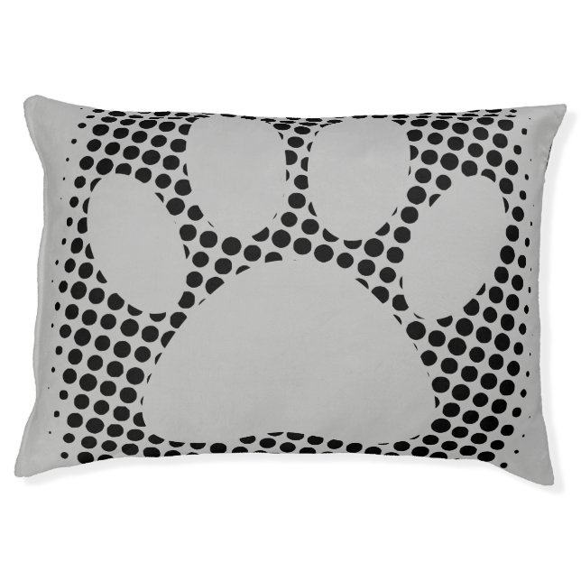 Dog Paw Print With Halftone Background  Pet Bed (Front)