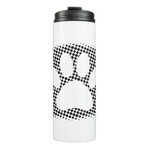 Dog Paw Print With Halftone Background Thermal Tumbler