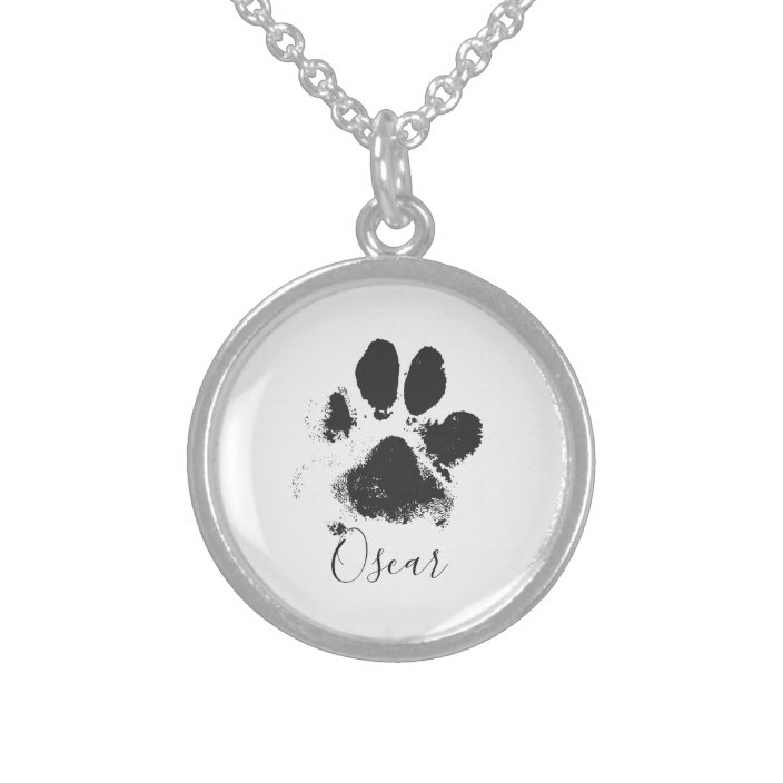 dog paw necklace with name