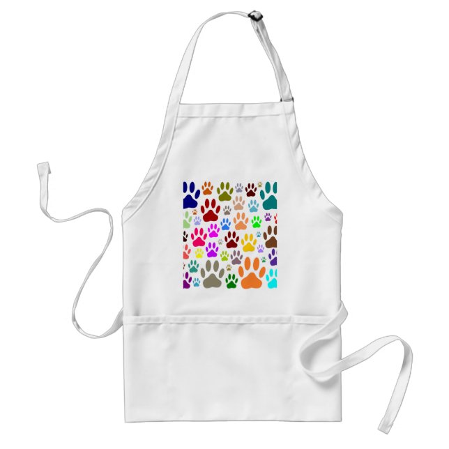 Dog Paw Prints All Over Adult Apron (Front)