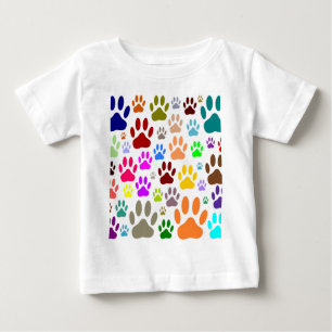 Dog Paw Prints All Over Baby T-Shirt