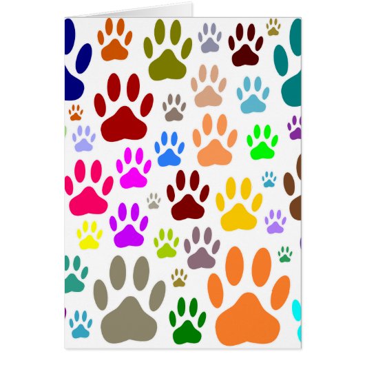 Dog Paw Prints All Over Cards (Front)