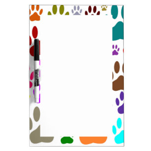 Dog Paw Prints All Over Dry Erase Board