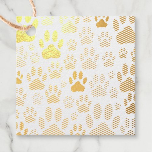 Dog Paw Prints All Over  Foil Favor Tags