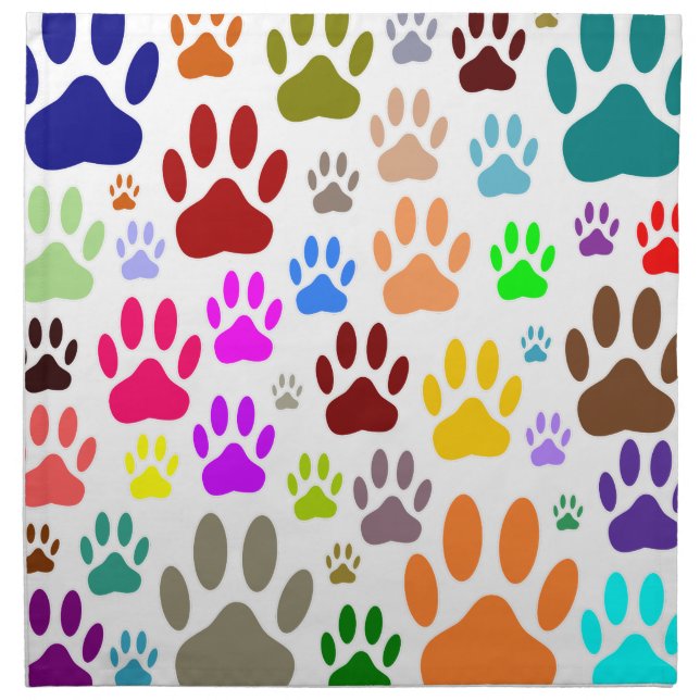 Dog Paw Prints All Over Napkin (Front)